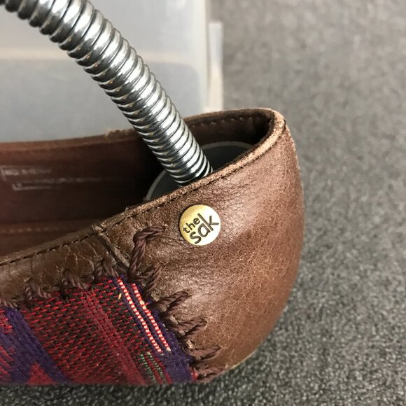 The Sak Frannie Ballet Flats Womens Sz 8 Boho Aztec Navajo Woven Leather Canvas - Picture 4 of 10